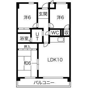 ハイツ平針(3LDK/4階)の間取り写真