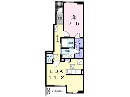 セレノパラッツオII(1LDK/1階)の間取り写真