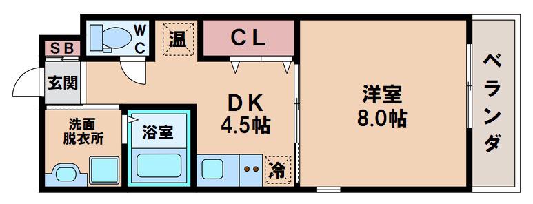 ロネスタ 長居西(1DK/3階)の間取り写真