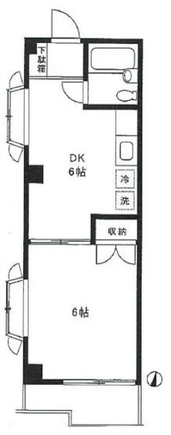 JLBグランエクリュ市ヶ尾(1DK/2階)の間取り写真