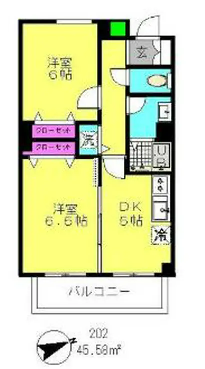 ボナール松庵 2階階 間取り