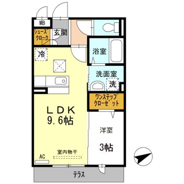 パライソ(1LDK/2階)の間取り写真