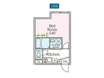 REBERTY赤羽II(1K/1階)の間取り写真