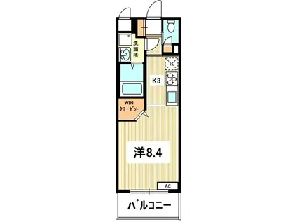 カテリーナ長府(1K/2階)の間取り写真