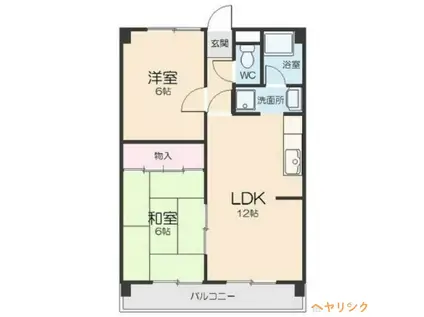 コーポいのくて(2LDK/2階)の間取り写真