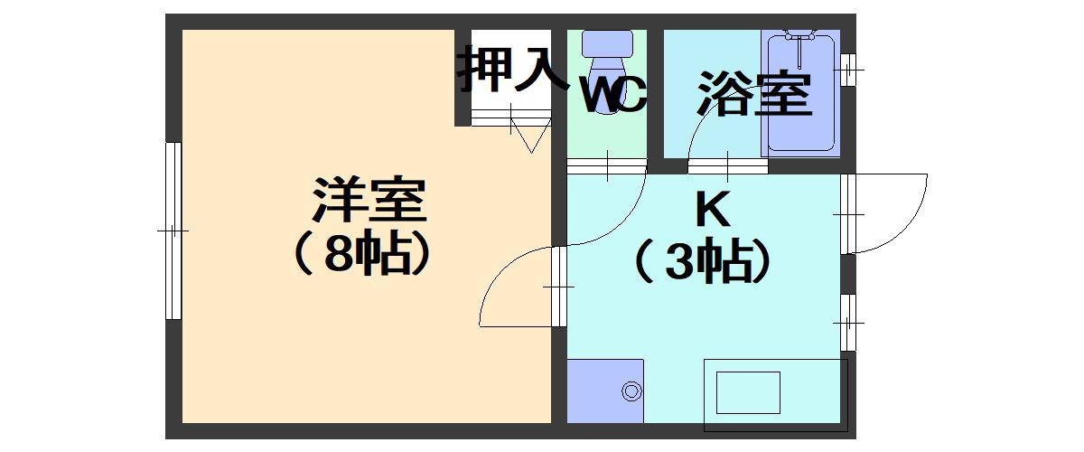 シテイハイム エクセル(1K/1階)の間取り写真