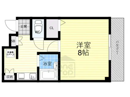 クリヨン千里北(1K/2階)の間取り写真