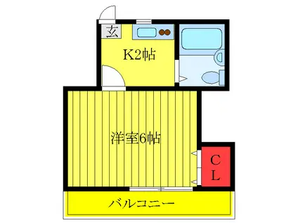 コージー・ハイツ沼田(1K/2階)の間取り写真