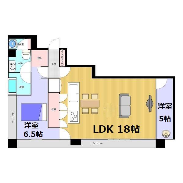 ラ・クール泉(2LDK/11階)の間取り写真