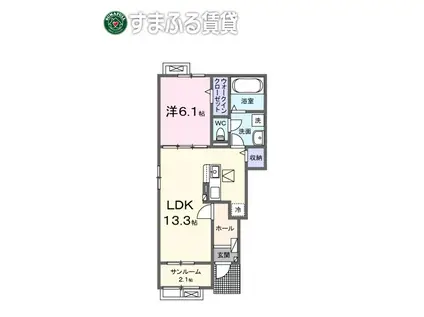 メゾン・オランジュ(1LDK/1階)の間取り写真