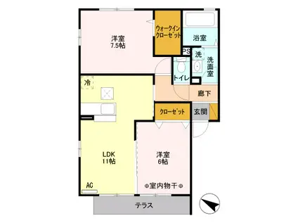 ステラ/ソレイユステラ(2LDK/1階)の間取り写真