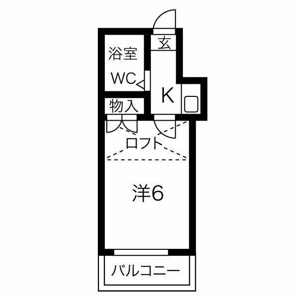 フォーレスト亀崎(1K/1階)の間取り写真