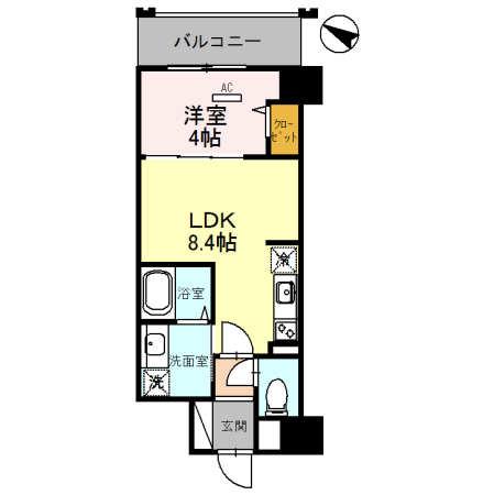 幸 COURT TSUKAMOTO(1DK/3階)の間取り写真