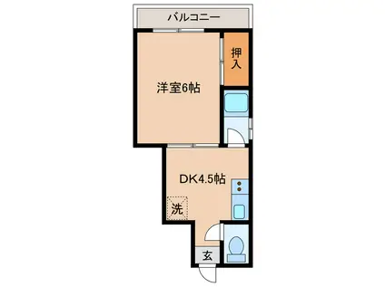 リバティハウス石神(1DK/2階)の間取り写真