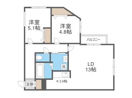 WELL BRIGHT東雲 RESIDENCE(2LDK/3階)の間取り写真