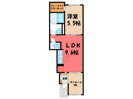 ル・グラン太田 I(1LDK/1階)の間取り写真