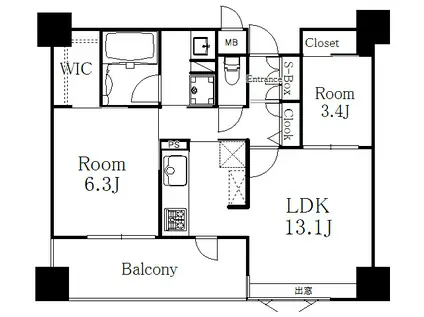 エンクレスト博多PREMIER(2LDK/10階)の間取り写真