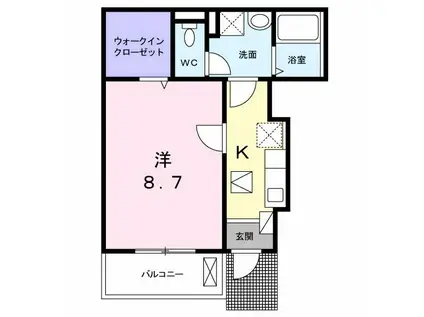 グランツYH II(1K/1階)の間取り写真