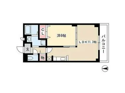 プリムローズ(1LDK/2階)の間取り写真