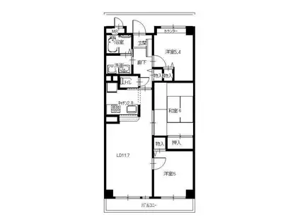 グリーンエクセル稲野(3LDK/1階)の間取り写真