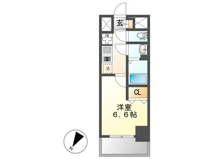 ディアレイシャス名古屋中村公園II(1K/5階)の間取り写真