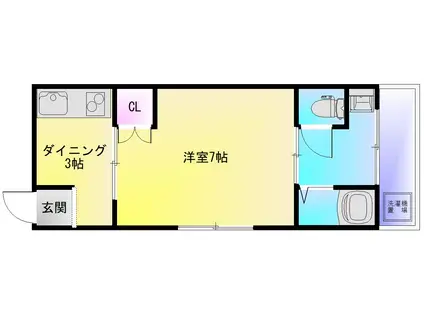 ハイツフォレスト(1K/3階)の間取り写真