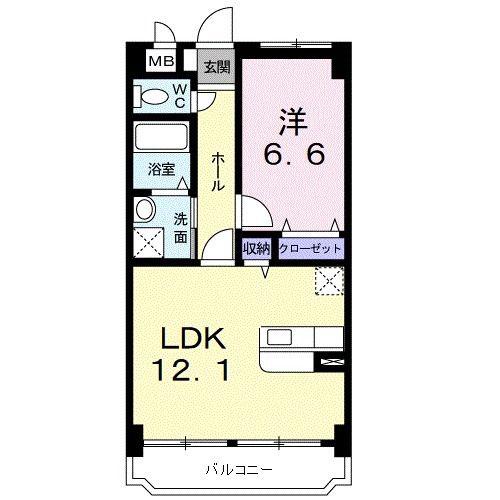 デスパシオ(1LDK/3階)の間取り写真