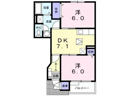 セカンドエクセル(2DK/1階)の間取り写真