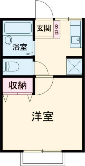リバティハウス(1K/2階)の間取り写真