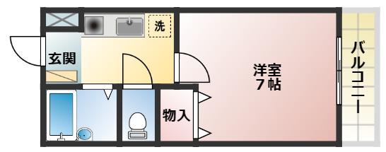 アーバンハイツ竹の内(1K/3階)の間取り写真
