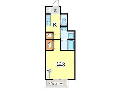 ロジェ コンフォールII(1K/1階)の間取り写真