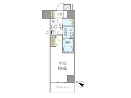 シエル白山B館(1K/8階)の間取り写真