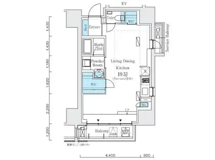 HF上野レジデンスイースト(ワンルーム/6階)の間取り写真