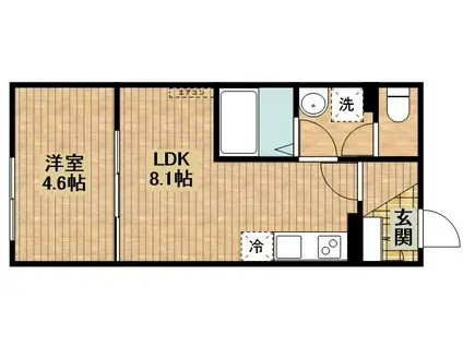 グラン ジャルダン(1LDK/3階)の間取り写真