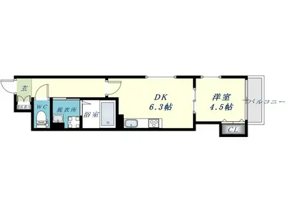 レクエルド柏田本町(1DK/3階)の間取り写真