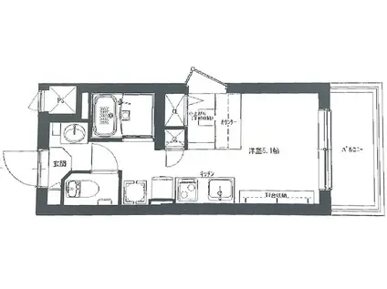 デトム・ワン衣笠(ワンルーム/4階)の間取り写真