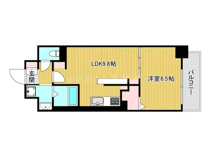 ディアコートオリヴィエ(1LDK/1階)の間取り写真