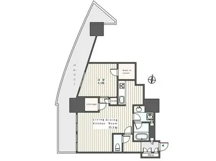 ルミナリータワー池袋(1LDK/25階)の間取り写真