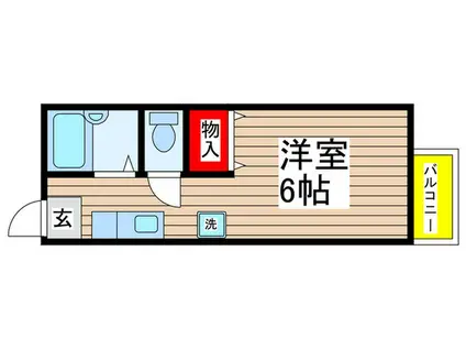 ウィステリア南花園(ワンルーム/2階)の間取り写真