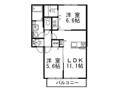 プリムローズ(2LDK/2階)の間取り写真