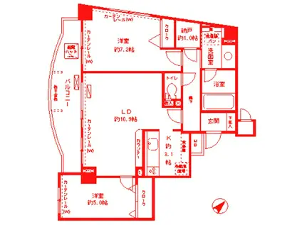 ミレニアムコート青葉台(2SLDK/2階)の間取り写真
