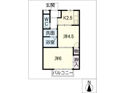 ATフラッツ(2K/2階)の間取り写真