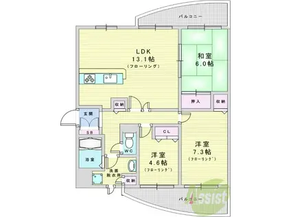 グランツ新大阪(3LDK/7階)の間取り写真