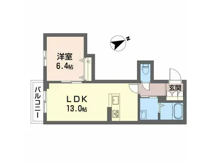 ヴィーエ(1LDK/3階)の間取り写真