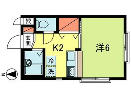 サットンプレイス本橋(1K/1階)の間取り写真