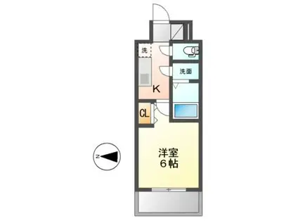 ディアレイシャス金山(1K/9階)の間取り写真