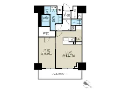 ロイヤルパークスER万代(1LDK/8階)の間取り写真