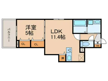 シーズンズ仁川(1LDK/2階)の間取り写真