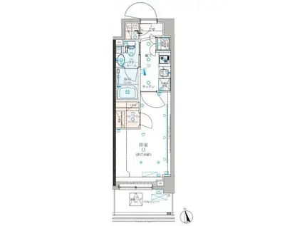 クレイシア新宿パークコンフォート(1K/2階)の間取り写真