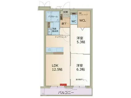 メゾン ド ヒルズ(2LDK/1階)の間取り写真